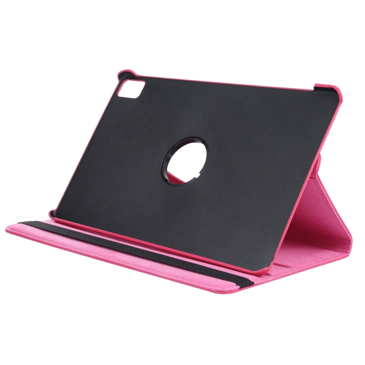 For iPad Air 11 2024 360 Degree Rotation Litchi Texture Leather Tablet Case with Holder(Rose Red)