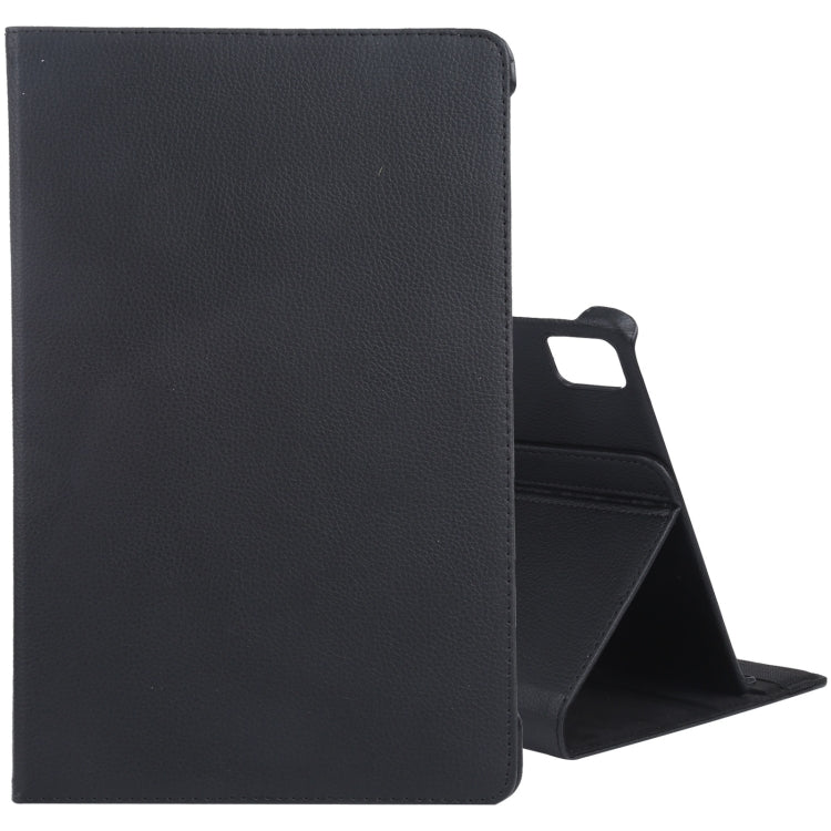 For iPad Air 11 2025 / 2024 360 Degree Rotation Litchi Texture Leather Tablet Case with Holder(Black)