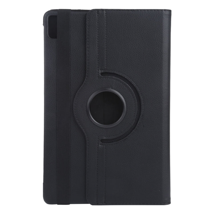 For iPad Air 11 2025 / 2024 360 Degree Rotation Litchi Texture Leather Tablet Case with Holder(Black)