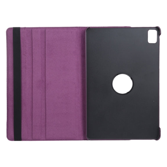 For iPad Pro 11 2024 360 Degree Rotation Litchi Texture Leather Tablet Case with Holder(Purple)