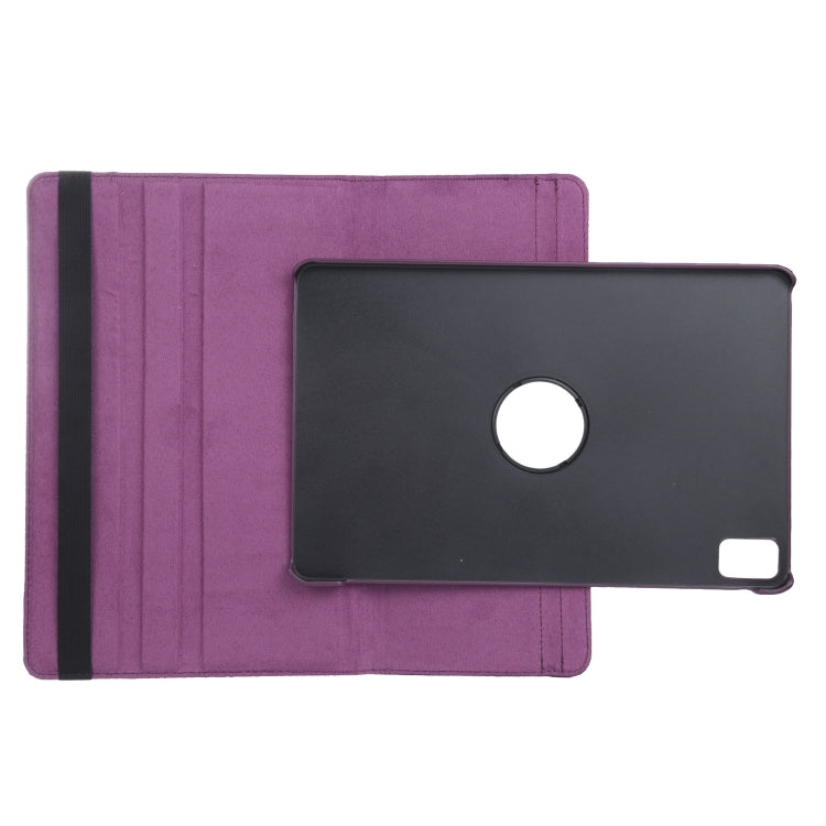 For iPad Pro 11 2024 360 Degree Rotation Litchi Texture Leather Tablet Case with Holder(Purple)