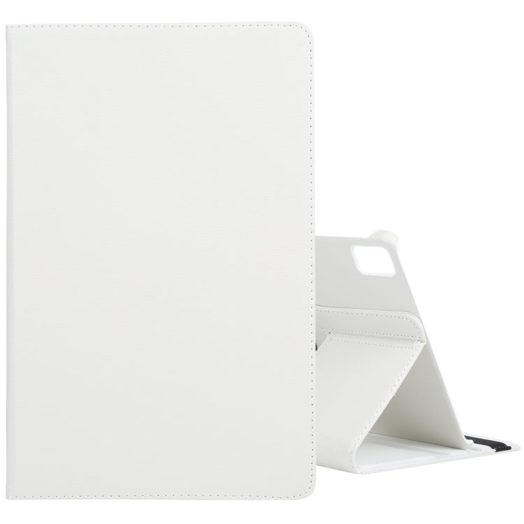 For iPad Pro 11 2024 360 Degree Rotation Litchi Texture Leather Tablet Case with Holder(White)