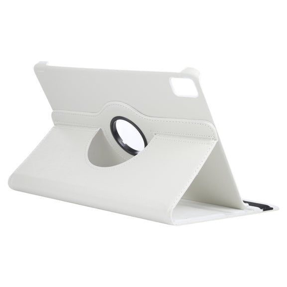 For iPad Pro 11 2024 360 Degree Rotation Litchi Texture Leather Tablet Case with Holder(White)