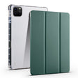 For iPad Air 13 2025 / 2024 3-fold Clear TPU Smart Leather Tablet Case with Pen Slot(Dark Green) - iPad Air 13 2025 / 2024 Cases by PMC TechLife | Online Shopping South Africa | PMC TechLife | Buy Now Pay Later Mobicred