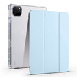 For iPad Air 13 2024 3-fold Clear TPU Smart Leather Tablet Case with Pen Slot(Ice Blue) - iPad Air 13 2024 Cases by PMC TechLife | Online Shopping South Africa | PMC TechLife | Buy Now Pay Later Mobicred