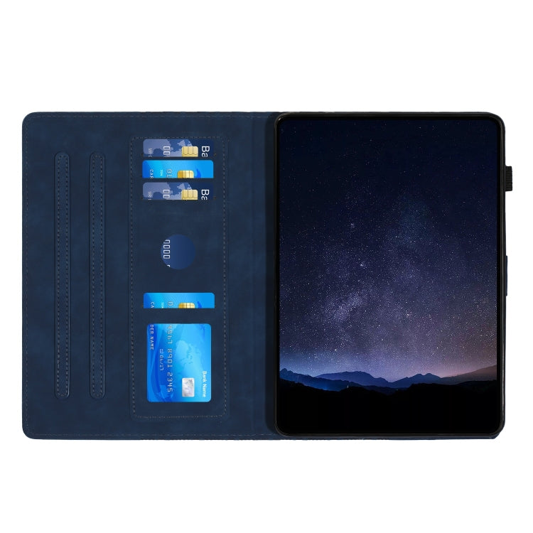 For Lenovo Tab M11/Xiaoxin Pad 11 2024 Building Blocks Embossed Leather Smart Tablet Case(Blue)