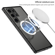 For Samsung Galaxy S24+ 5G Snap Buckle Metal Frame Frosted MagSafe Phone Case(Black)