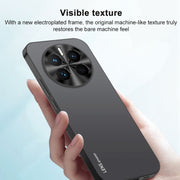 For Huawei Pura 70 AG Frosted Electroplating Acrylic Phone Case(Black)