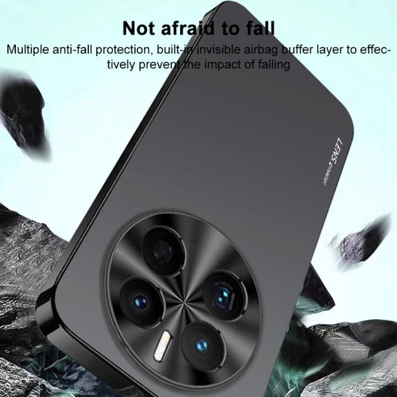 For Huawei Pura 70 AG Frosted Electroplating Acrylic Phone Case(Black)