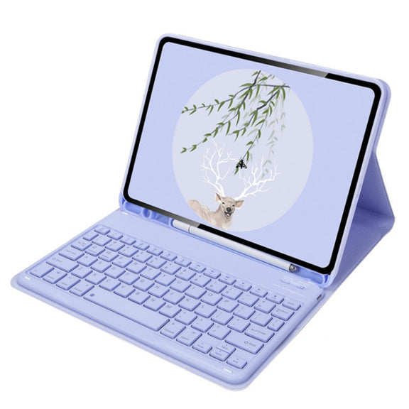 For Xiaomi Pad 6 / Pad 6 Pro 11 inch Round Cap Bluetooth Keyboard Tablet Leather Case with Pen Slot(Purple)