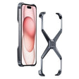 For iPhone 15 Frameless X-shaped Metal Phone Case(Grey) - iPhone 15 Cases by PMC TechLife | Online Shopping South Africa | PMC TechLife | Buy Now Pay Later Mobicred