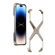 For iPhone 13 Pro Max / 14 Pro Max Frameless X-shaped Metal Phone Case(Titanium Gold) - iPhone 14 Pro Max Cases by PMC TechLife | Online Shopping South Africa | PMC TechLife | Buy Now Pay Later Mobicred