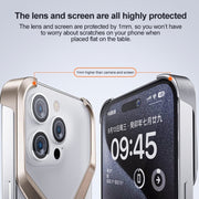For iPhone 15 Pro Frameless X-shaped Metal Phone Case(Grey)