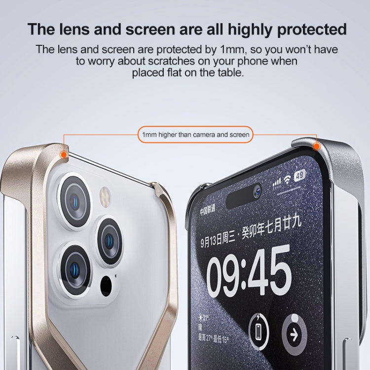 For iPhone 13 / 14 Frameless X-shaped Metal Phone Case(Grey)