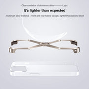 For iPhone 13 Pro / 14 Pro Frameless X-shaped Metal Phone Case(Grey)