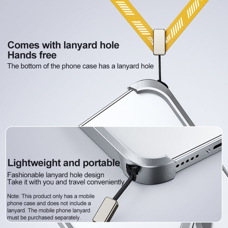 For iPhone 13 Pro / 14 Pro Frameless X-shaped Metal Phone Case(Grey)