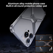 For iPhone 13 / 14 Frameless X-shaped Metal Phone Case(Titanium Gold)