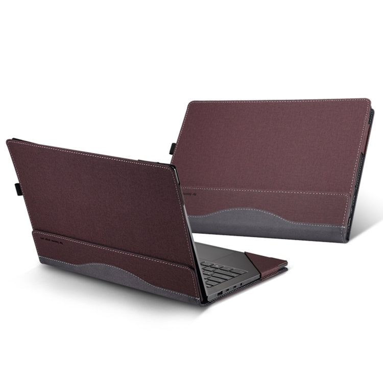 For HP Envy 16 inch 16-h Leather Laptop Shockproof Protective Case(Wine Red)