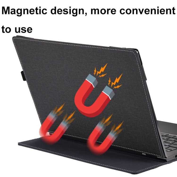 For HP Pavilion X360 Convertible 14-dy Leather Laptop Shockproof Protective Case(Wine Red)