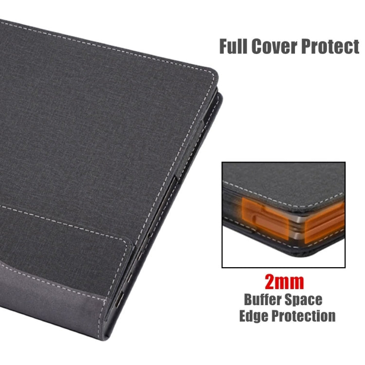 For HP Envy X360 13 inch 13-bf / 13t-bf Leather Laptop Shockproof Protective Case(Black)