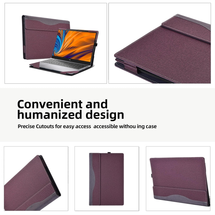 For HP Pavilion Laptop 14-ec / 14z-ec Leather Laptop Shockproof Protective Case(Black)