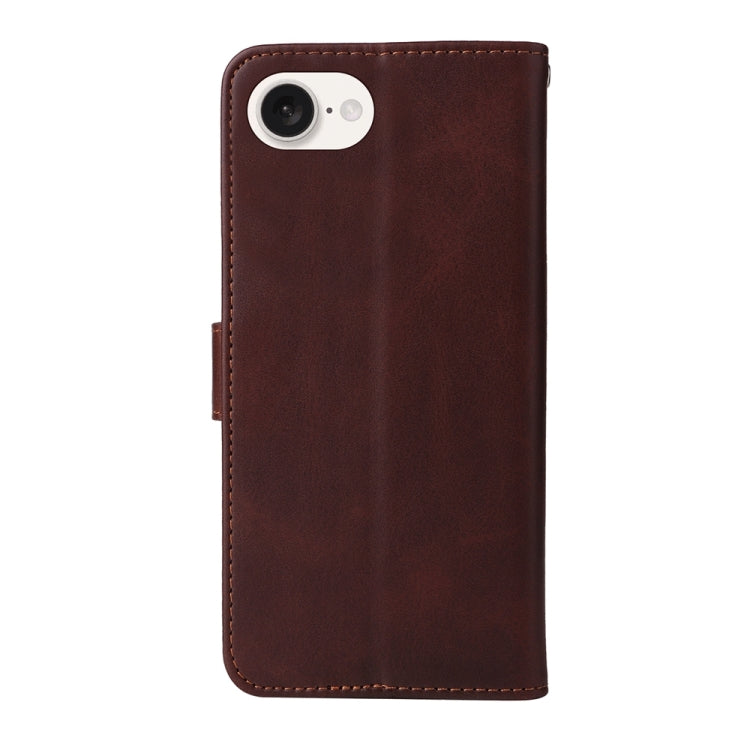 For iPhone 16e Classic Calf Texture Flip Leather Phone Case(Brown)