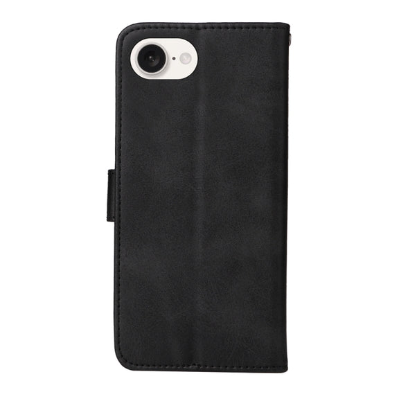 For iPhone 16e Classic Calf Texture Flip Leather Phone Case(Black)