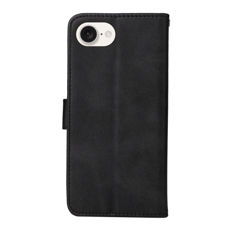 For iPhone 16e Classic Calf Texture Flip Leather Phone Case(Black)