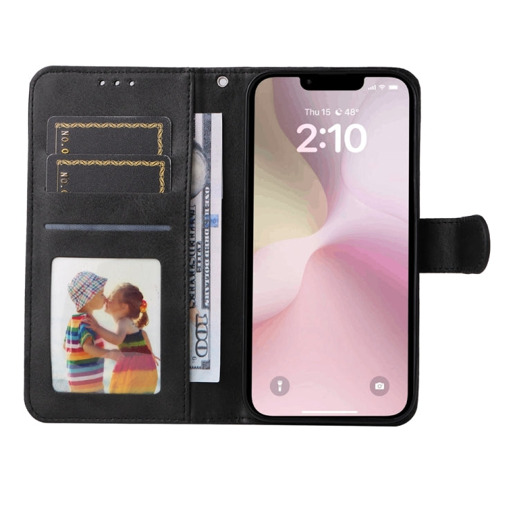 For iPhone 16e Classic Calf Texture Flip Leather Phone Case(Black)