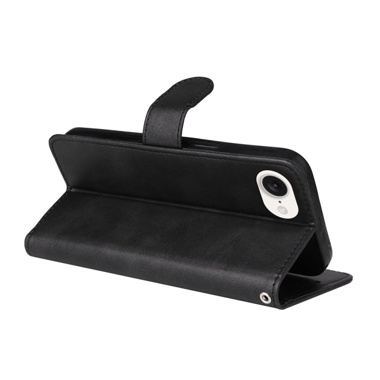 For iPhone 16e Classic Calf Texture Flip Leather Phone Case(Black)
