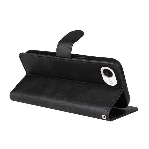 For iPhone 16e Classic Calf Texture Flip Leather Phone Case(Black)