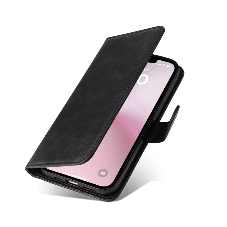 For iPhone 16e Classic Calf Texture Flip Leather Phone Case(Black)