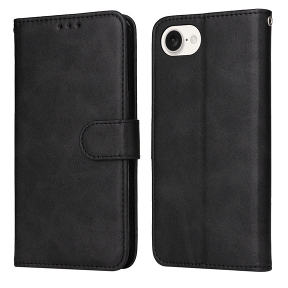 For iPhone 16e Classic Calf Texture Flip Leather Phone Case(Black)