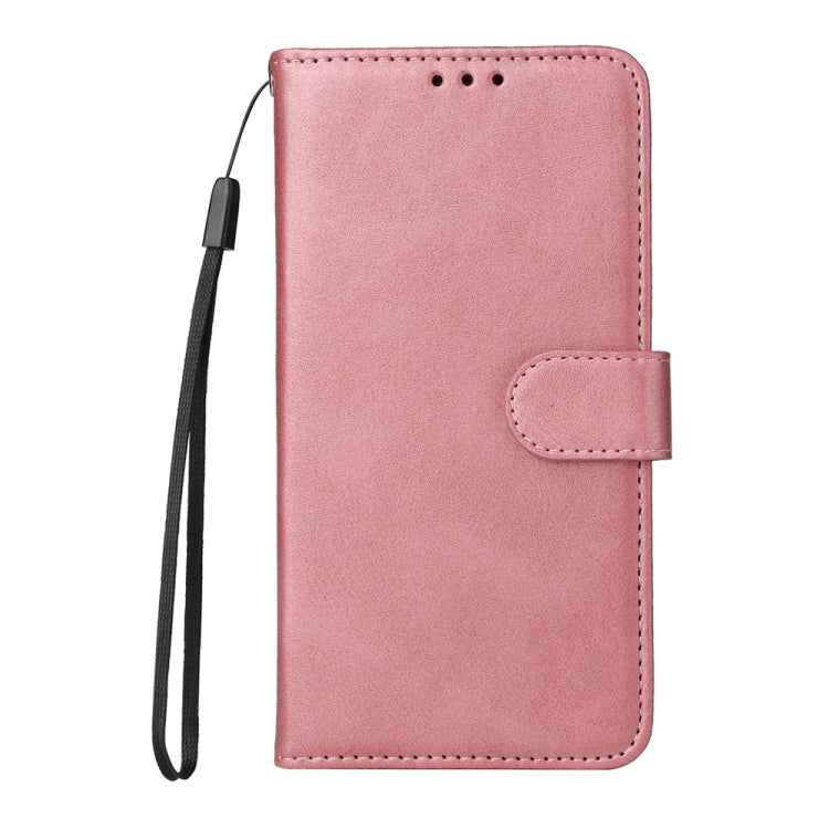 For iPhone 16e Classic Calf Texture Flip Leather Phone Case(Rose Gold)