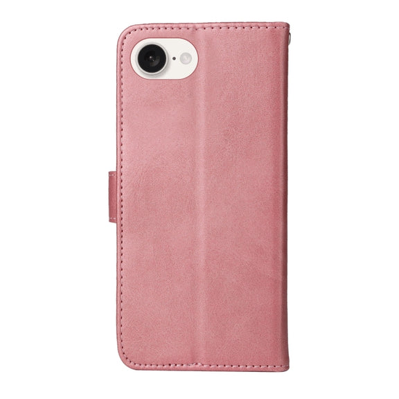 For iPhone 16e Classic Calf Texture Flip Leather Phone Case(Rose Gold)