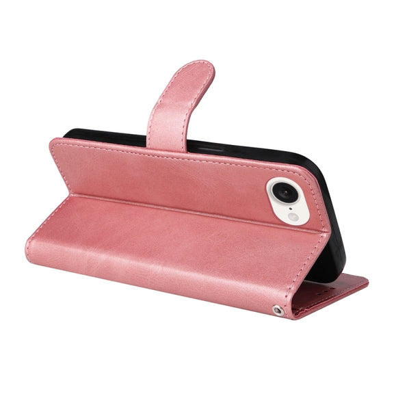 For iPhone 16e Classic Calf Texture Flip Leather Phone Case(Rose Gold)