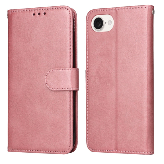 For iPhone 16e Classic Calf Texture Flip Leather Phone Case(Rose Gold)