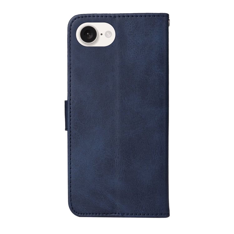 For iPhone 16e Classic Calf Texture Flip Leather Phone Case(Blue)