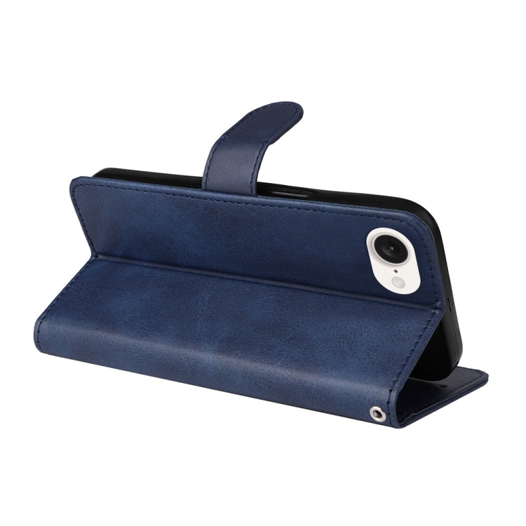 For iPhone 16e Classic Calf Texture Flip Leather Phone Case(Blue)