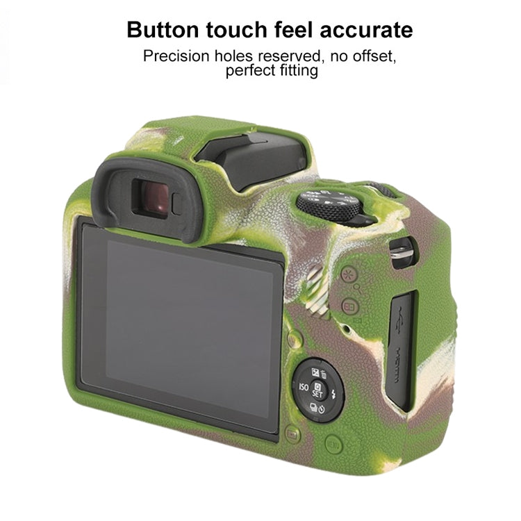 For Canon EOS R100 Litchi Texture Soft Silicone Protective Case(Camouflage)