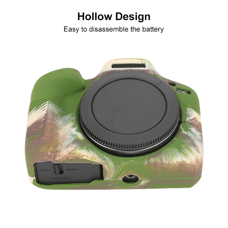 For Canon EOS R100 Litchi Texture Soft Silicone Protective Case(Camouflage)
