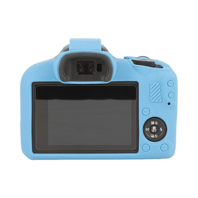For Canon EOS R100 Litchi Texture Soft Silicone Protective Case(Blue)