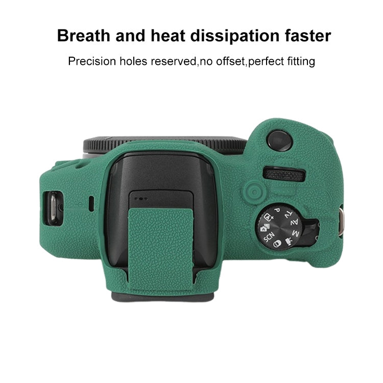 For Canon EOS R100 Litchi Texture Soft Silicone Protective Case(Green)
