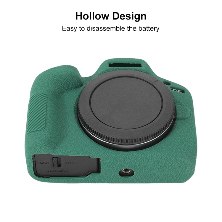 For Canon EOS R100 Litchi Texture Soft Silicone Protective Case(Green)