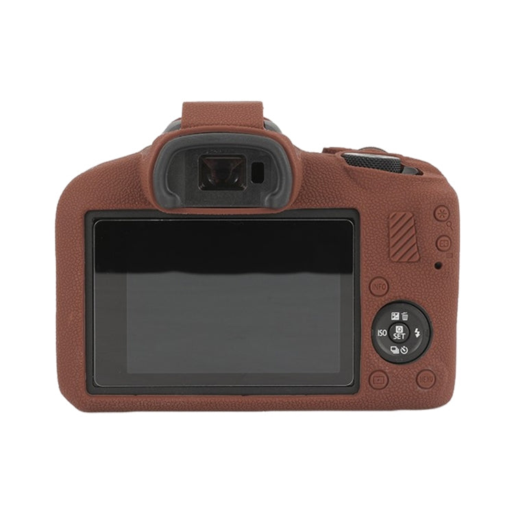 For Canon EOS R100 Litchi Texture Soft Silicone Protective Case(Coffee)