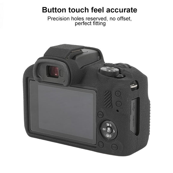 For Canon EOS R100 Litchi Texture Soft Silicone Protective Case(Black)