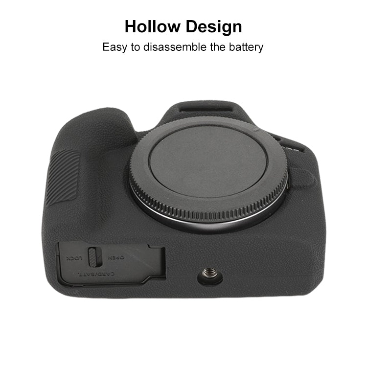 For Canon EOS R100 Litchi Texture Soft Silicone Protective Case(Black)