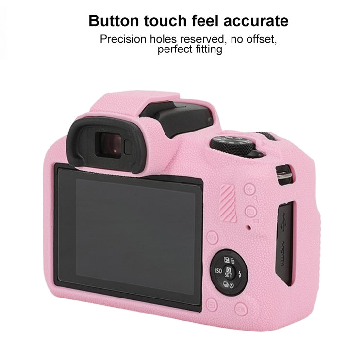 For Canon EOS R100 Litchi Texture Soft Silicone Protective Case(Pink)