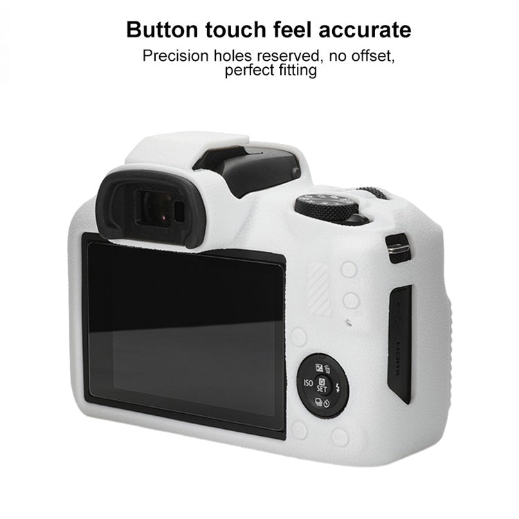 For Canon EOS R100 Litchi Texture Soft Silicone Protective Case(White)