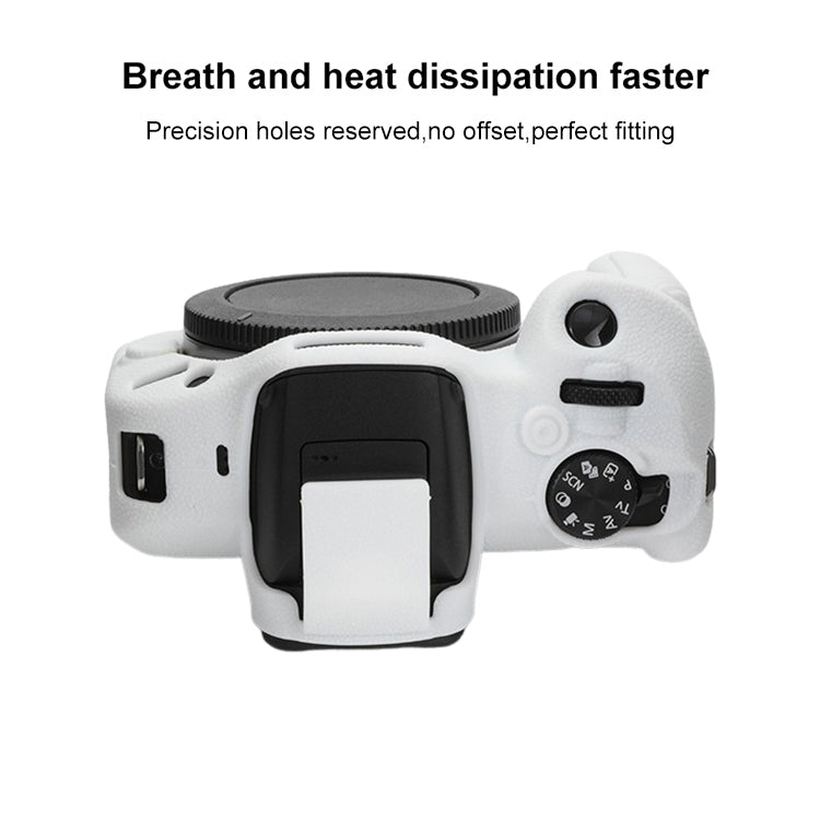 For Canon EOS R100 Litchi Texture Soft Silicone Protective Case(White)